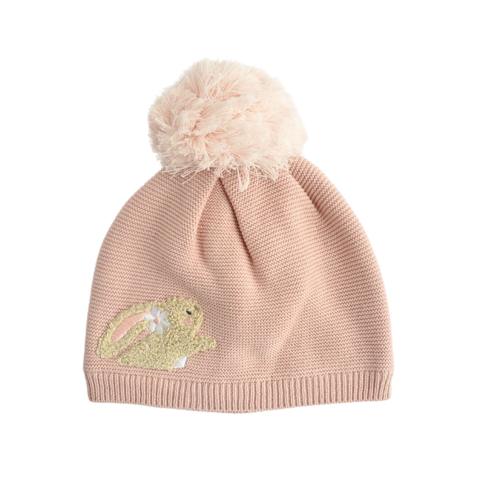 Baby Knitted Beanie - Bunny 6-12M